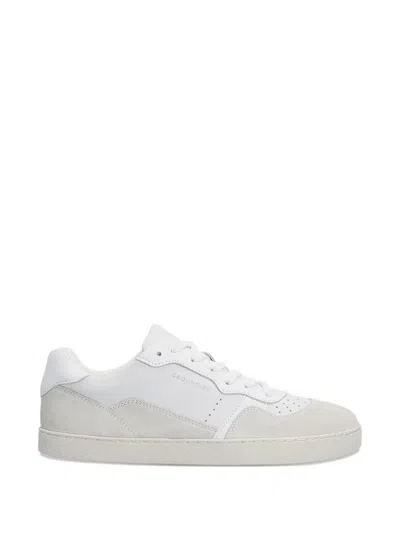 Grounds Perforated Panelled Sneakers In White