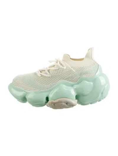 Pre-owned Grounds Striped Chunky Sneakers In Green
