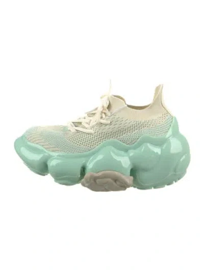 Pre-owned Grounds Striped Chunky Sneakers In Green