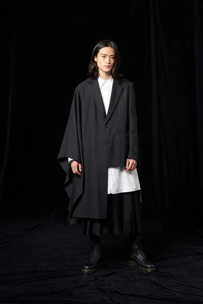 Pre-owned Groundy X Yohji Yamamoto Sold Out T/w Gabardine Cloak Docking Jacket $648 In Black