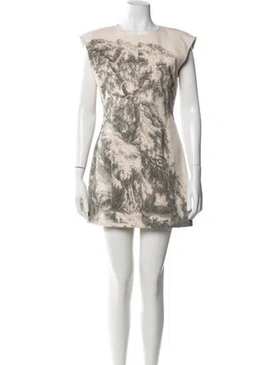 Pre-owned Grover Rad Printed Mini Dress In Gray
