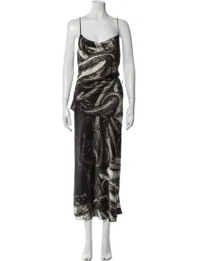 Pre-owned Grover Rad Silk Printed Skirt Set In Multi