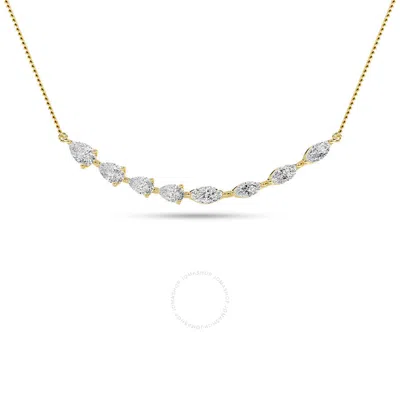Grown Gorgeous Beautiful Necklace 14k White Gold Necklace 1 1/5 Ctw Certified (f Vs2) In Yellow