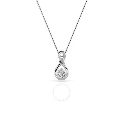 Grown Gorgeous Lab Grown Beautiful Pendant 14k White Gold Necklace 1/4 Ctw Certified (f Vs2)