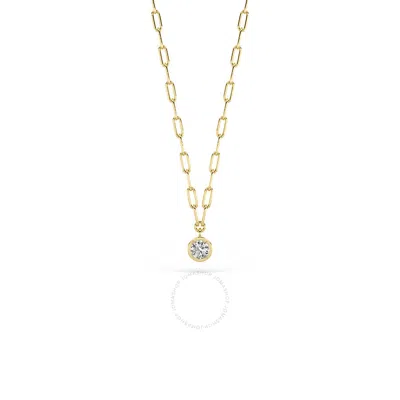 Grown Gorgeous Lab Grown Beautiful Pendant 14k Yellow Gold Necklace 1 Ctw Certified (f Vs2)