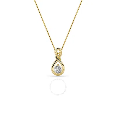 Grown Gorgeous Lab Grown Beautiful Pendant 14k Yellow Gold Necklace 1/4 Ctw Certified (f Vs2)