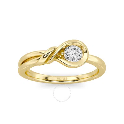 Grown Gorgeous Lab Grown Beautiful Ring 14k Yellow Gold Ring 1/4 Ctw Certified (f Vs2)