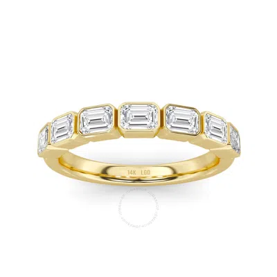 Grown Gorgeous Lab Grown Dazzling Band 14k Yellow Gold Ring 1 Ctw Certified (f Vs2)