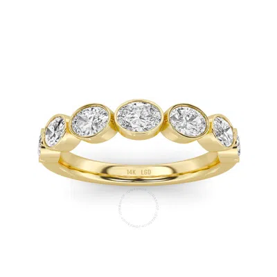 Grown Gorgeous Lab Grown Dazzling Band 14k Yellow Gold Ring 1 Ctw Certified (f Vs2)