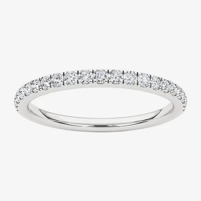 Grown Gorgeous (f,vs2) Womens 1/4 Ct. T.w. Lab Grown White Diamond 14k White Gold Wedding Band
