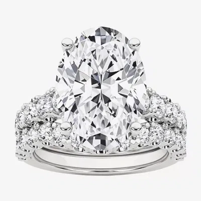 Grown Gorgeous (f,vs2) Womens 6 1/10 Ct. T.w. Lab Grown White Diamond 14k Gold Or Platinum Oval Side Stone Bridal S