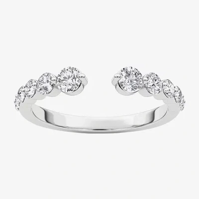 Grown Gorgeous Womens 1/2 Ct. T.w. Lab Grown White Diamond 14k White Gold Anniversary Band
