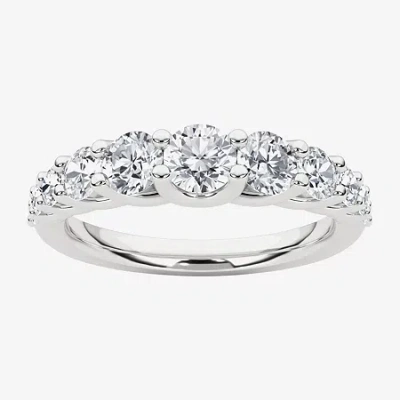 Grown Gorgeous Womens 2.5mm 1 Ct. T.w. Lab Grown White Diamond 14k White Gold Anniversary Wedding Band