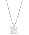 Grown With Love Certified Lab Grown Princess Solitaire 18" Pendant Necklace (1 Ct. T.w.) In 14k White Gold In White Gold