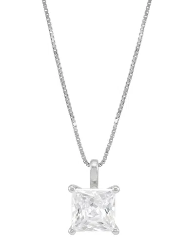 Grown With Love Certified Lab Grown Princess Solitaire 18" Pendant Necklace (1 Ct. T.w.) In 14k White Gold