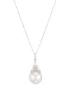 Grown With Love Cultured Ming Pearl (12mm) & Lab Grown Diamond (1/2 Ct. T.w.) 18" Pendant Necklace In 14k White Gold In White