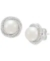 Grown With Love Cultured Ming Pearl (6mm) & Lab Grown Diamond (3/4 Ct. T.w.) Love Knot Stud Earrings In 14k White Go In No Color