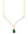 Grown With Love Emerald (1-1/2 Ct. T.w.) & Lab Grown Diamond (1 Ct. T.w.) Fancy 18" Pendant Necklace In 14k Gold (al In Emerald