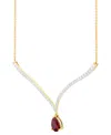 Grown With Love Emerald (1-1/2 Ct. T.w.) & Lab Grown Diamond (1 Ct. T.w.) Fancy 18" Pendant Necklace In 14k Gold (al In Ruby