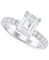 Grown With Love Igi Certified Lab Grown Diamond Emerald-cut Engagement Ring (3 Ct. T.w.) In 14k White Gold In White Gold