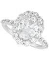 Grown With Love Igi Certified Lab Grown Diamond Oval Halo Engagement Ring (3-1/2 Ct. T.w.) In 14k Gold In White Gold
