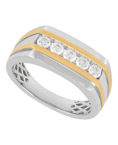 Grown With Love Lab Grown Diamond Channel Band (1/2 Ct. T.w.) In 14k Yellow Gold Plated Sterling Silver With Rhodium