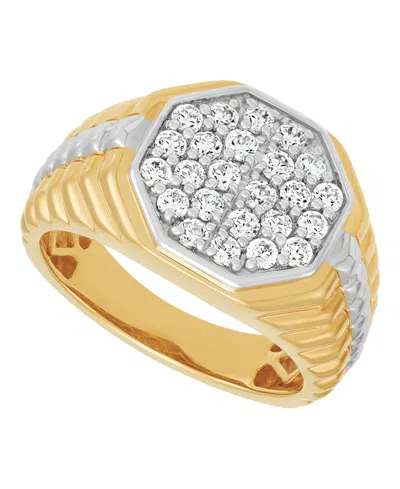Grown With Love Lab Grown Diamond Cluster Ring (1 Ct. T.w.) In 14k Yellow Gold Plated Sterling Silver With Rhodium