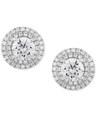 Grown With Love Lab Grown Diamond Double Halo Earrings (2 Ct. T.w.) In 14k White Or Yellow Gold In White Gold