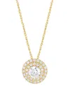 Grown With Love Lab Grown Diamond Double Halo Pendant Necklace (1-1/2 Ct. T.w.) In 14k White Or Yellow Gold, 16" + 2 In Yellow Gold