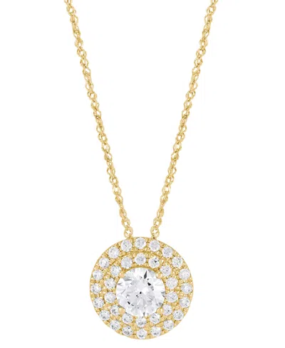 Grown With Love Lab Grown Diamond Double Halo Pendant Necklace (1-1/2 Ct. T.w.) In 14k White Or Yellow Gold, 16" + 2