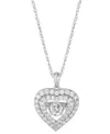 Grown With Love Lab Grown Diamond Double Heart Halo Pendant Necklace (1-1/4 Ct. T.w.) In 14k White Gold, 16" +2" Ext In White Gold