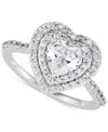 Grown With Love Lab Grown Diamond Heart & Halo Statement Ring (1-3/4 Ct. T.w.) In 14k White Gold In White Gold