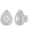 Grown With Love Lab Grown Diamond Pear & Round Double Halo Earrings (1-1/2 Ct. T.w.) In 14k White Gold In White Gold