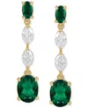 Grown With Love Lab Grown Emerald (2-3/4 Ct. T.w.) & Lab Grown Diamond (3/4 Ct. T.w.) Drop Earrings In 14k Gold (als In Emerald