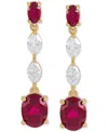 Grown With Love Lab Grown Emerald (2-3/4 Ct. T.w.) & Lab Grown Diamond (3/4 Ct. T.w.) Drop Earrings In 14k Gold (als In Ruby