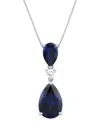 Grown With Love Lab Grown Emerald (3-1/3 Ct. T.w.) & Lab Grown Diamond (1/8 Ct. T.w.) 18" Pendant Necklace In 14k Go In Sapphire