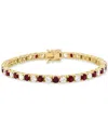 Grown With Love Lab Grown Emerald (4-5/8 Ct. T.w.) & Lab Grown Diamond (4-1/2 Ct. T.w.) Tennis Bracelet In 14k Gold In Ruby