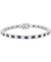 Grown With Love Lab Grown Emerald (4-5/8 Ct. T.w.) & Lab Grown Diamond (4-1/2 Ct. T.w.) Tennis Bracelet In 14k Gold In Sapphire