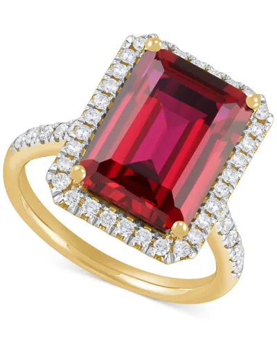 Grown With Love Lab Grown Emerald (6-1/2 Ct. T.w.) & Lab Grown Diamond (1/2 Ct. T.w.) Ring In 14k White Gold (also A In Ruby