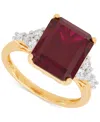 Grown With Love Lab Grown Gemstone & Lab Grown Diamond (1/3 Ct. T.w.) Ring In 14k Gold In Ruby