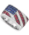 Grown With Love Lab Grown Multi-gemstone (2 Ct. T.w.) Flag Ring In Sterling Silver In Silver