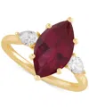 Grown With Love Lab Grown Ruby (3-1/3 Ct. T.w.) & Lab Grown Diamond (1/2 Ct. T.w.) Marquise Ring In 14k Gold (also I In Ruby