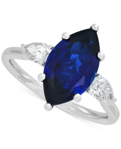 Grown With Love Lab Grown Ruby (3-1/3 Ct. T.w.) & Lab Grown Diamond (1/2 Ct. T.w.) Marquise Ring In 14k Gold (also I In Sapphire