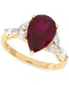 Grown With Love Lab Grown Ruby (3-5/8 Ct. T.w.) & Lab Grown Diamond (1/2 Ct. T.w.) Pear Ring In 14k Gold Or White Go In Ruby
