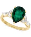 Grown With Love Lab Grown Ruby (3-5/8 Ct. T.w.) & Lab Grown Diamond (1/2 Ct. T.w.) Pear Ring In 14k Gold Or White Go In Emerald