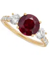 Grown With Love Lab Grown Ruby (3 Ct. T.w.) & Lab Grown Diamond (1 Ct. T.w.) Ring In 14k Gold (also In Lab Grown Eme In Ruby
