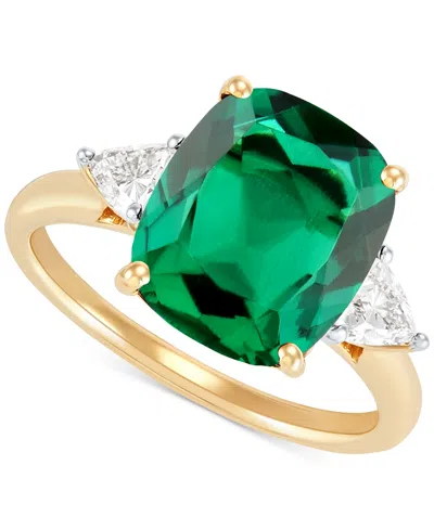 Grown With Love Lab Grown Ruby (7-1/4 Ct. T.w.) & Lab Grown Diamond (3/8 Ct. T.w.) Statement Ring In 14k Gold (also In Emerald