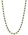 Grown With Love Lab Grown Sapphire (3-3/4 Ct. T.w.) & Lab Grown Diamond (2-1/2 Ct. T.w.) Tennis Necklace In 14k Whit In Emerald