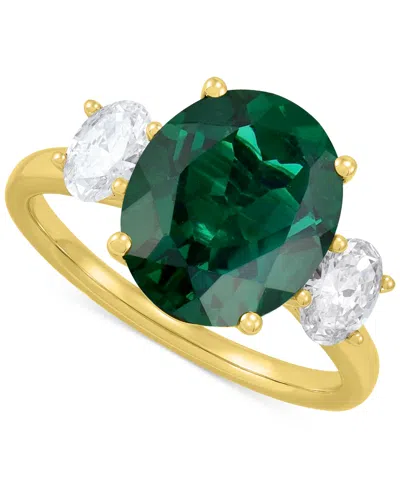 Grown With Love Lab Grown Sapphire (5-5/8 Ct. T.w.) & Lab Grown Diamond (3/8 Ct. T.w.) Ring In 14k White Gold (also In Emerald