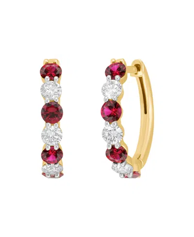 Grown With Love Lab-grown Ruby (1 Ct. T.w.) & Lab-grown Diamond Earrings In 10k White Gold (also Available In Emeral